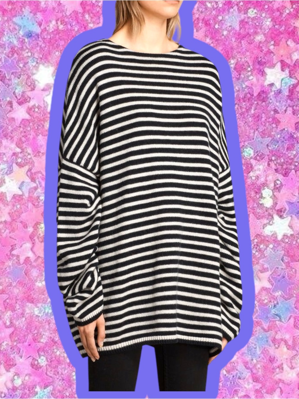 Allsaints Marcel striped oversized unisex sweater M / L grunge punk 90s Westwood